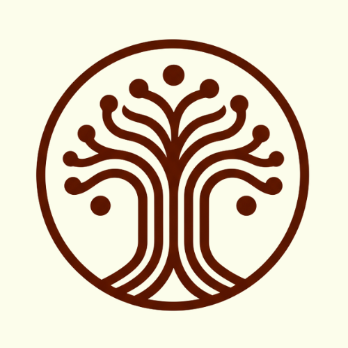 Ontdekjeroots Logo: Boom met wortels